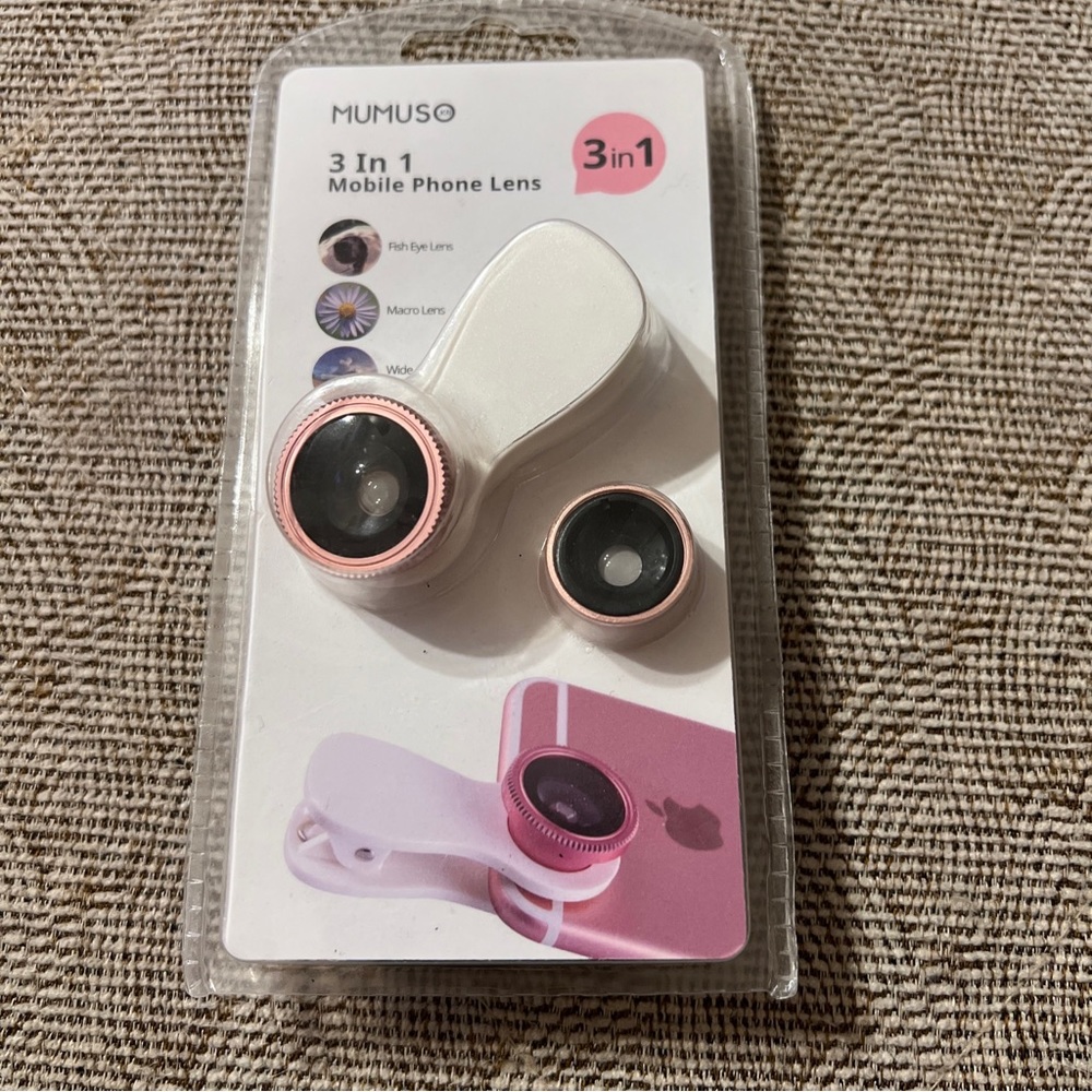 Mumuso 3 in 1 Mobile Phone Lens-Rose Gold